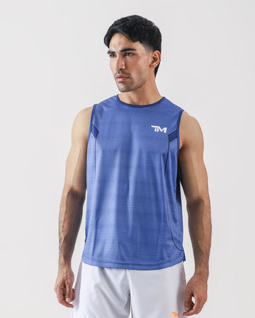 BLUE CLOUD MESH SLEEVELESS