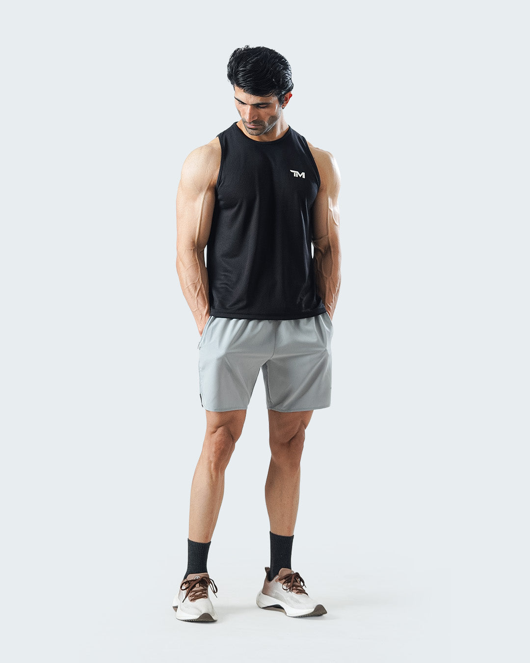 Run-Tech Shorts Steel grey.
