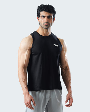 CLOUD MESH SLEEVELESS BLACK