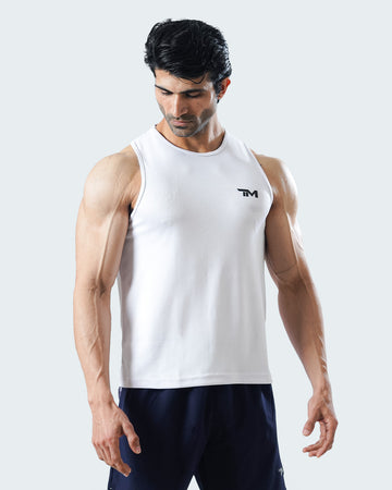 CLOUD MESH SLEEVELESS WHITE