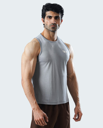 CLOUD MESH SLEEVELESS GREY