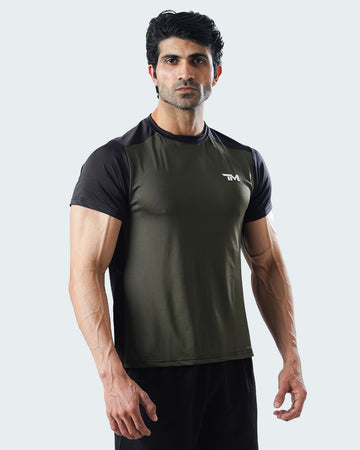 CORE-DRY SHIRT OLIVE & BLACK