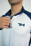 Contrast compression shirt blue and white