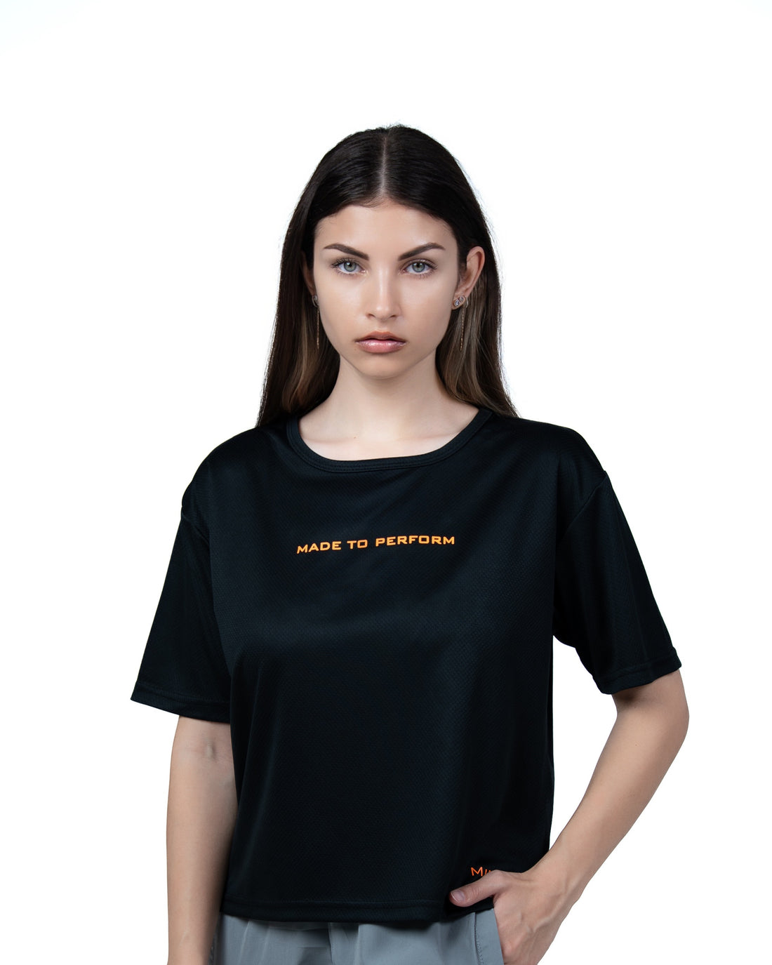 Black Nova Mesh Crop Tee