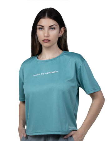 Sage green Nova Mesh Crop Tee
