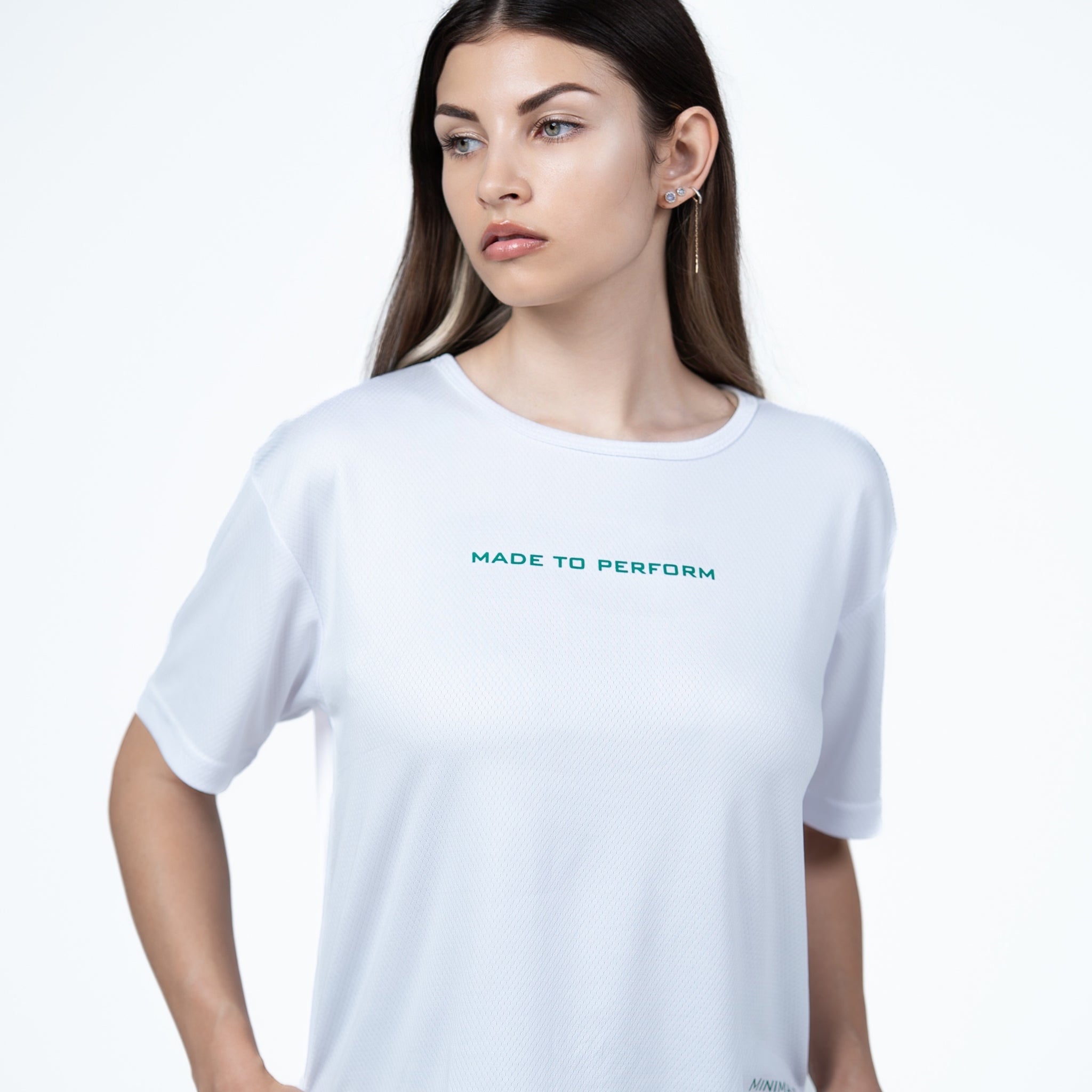 White Nova Mesh Crop Tee