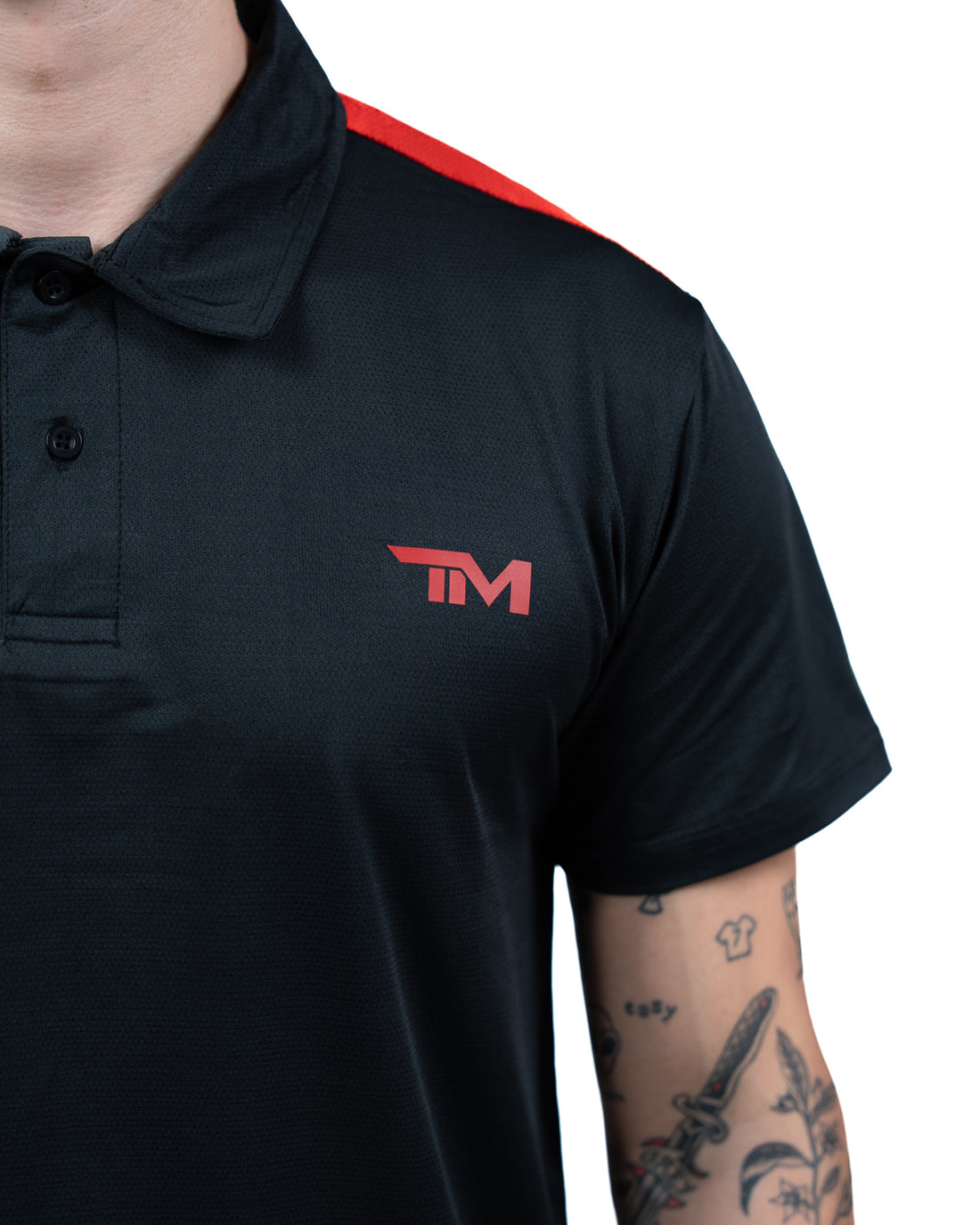 Black Aero-Mesh Polo
