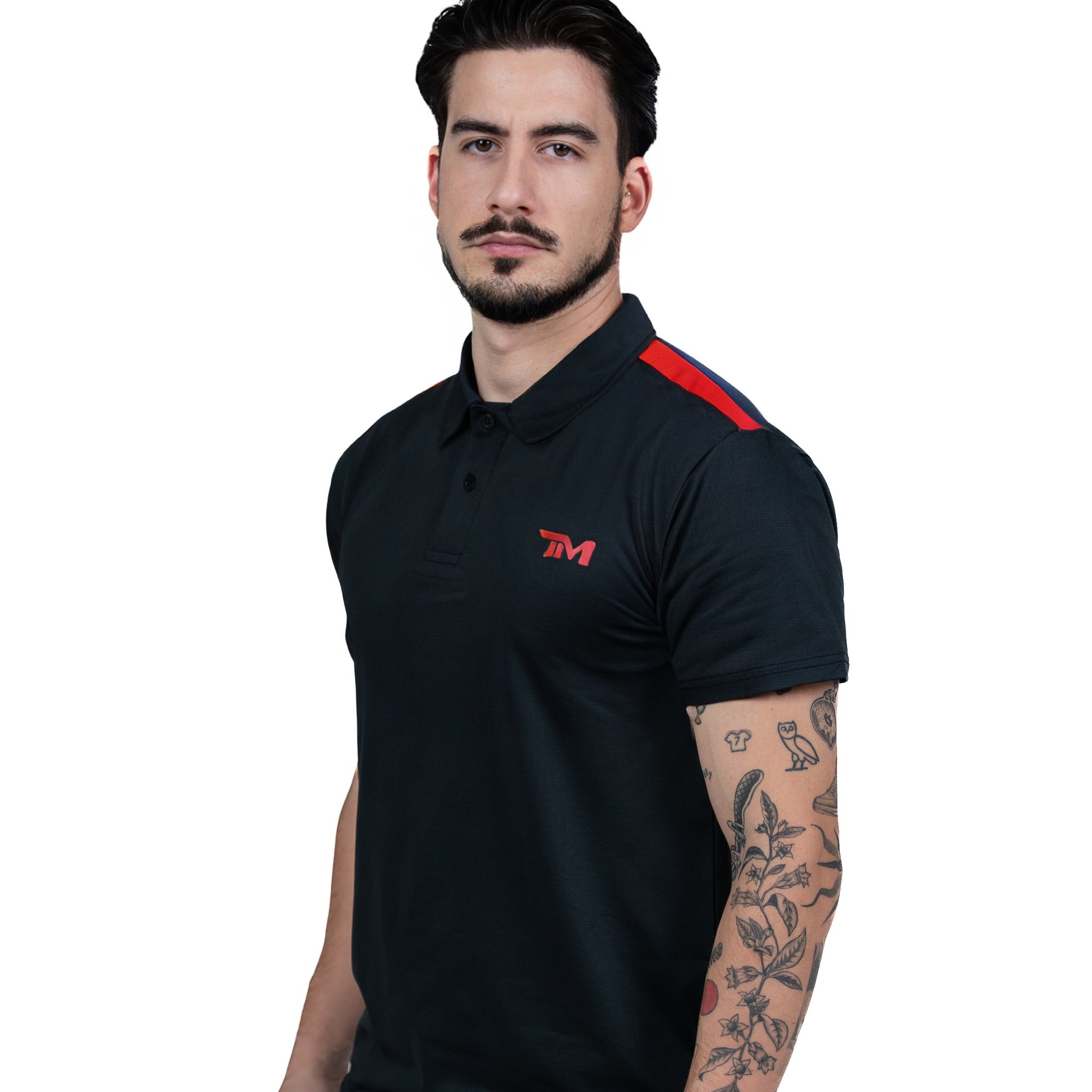 Black Aero-Mesh Polo