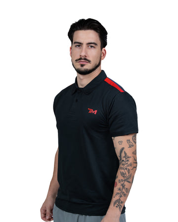 Black Aero-Mesh Polo