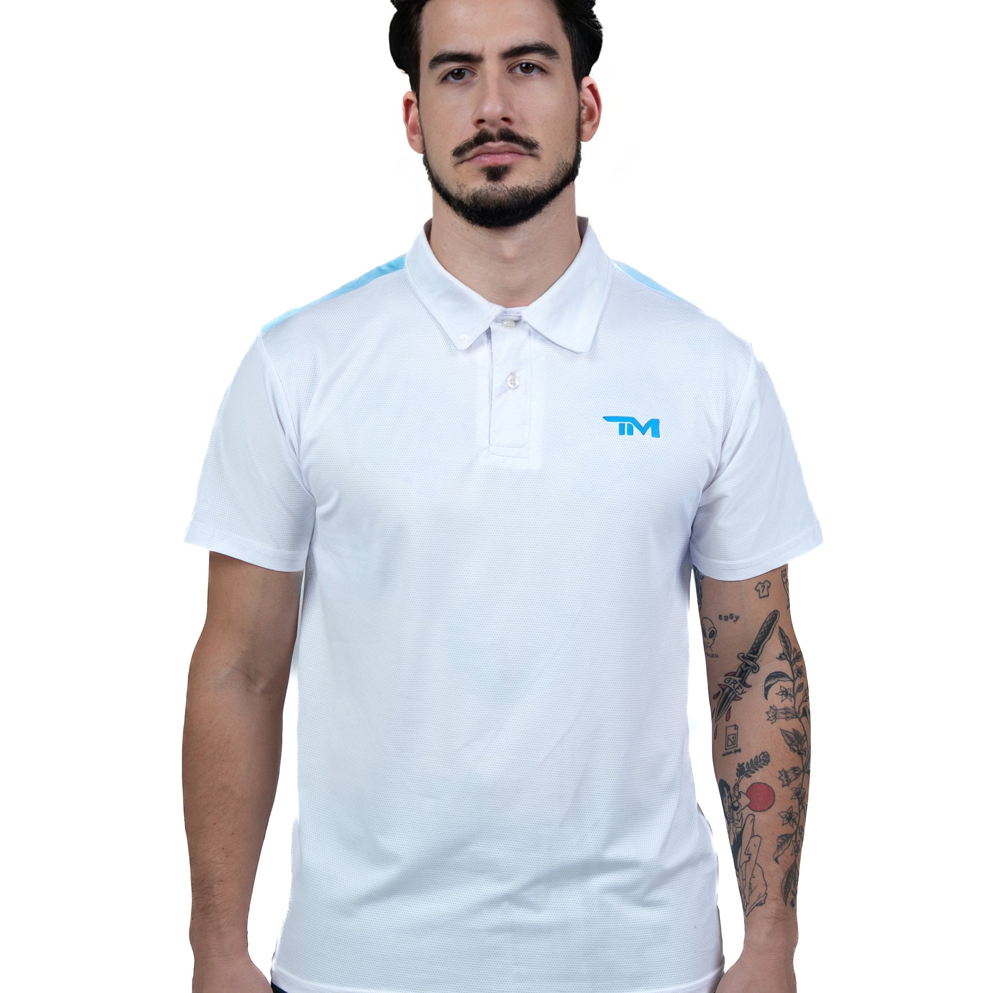 White Aero-Mesh Polo