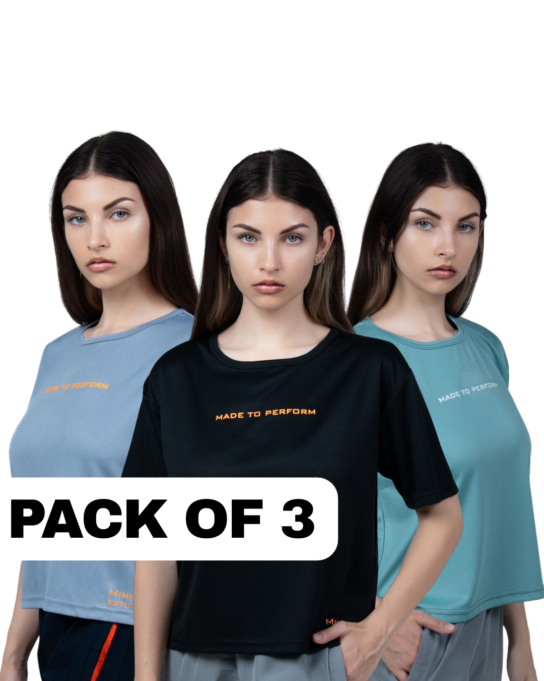 PACK OF 3 NOVA-CROP TEE