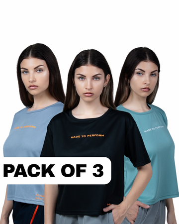 PACK OF 3 NOVA-CROP TEE