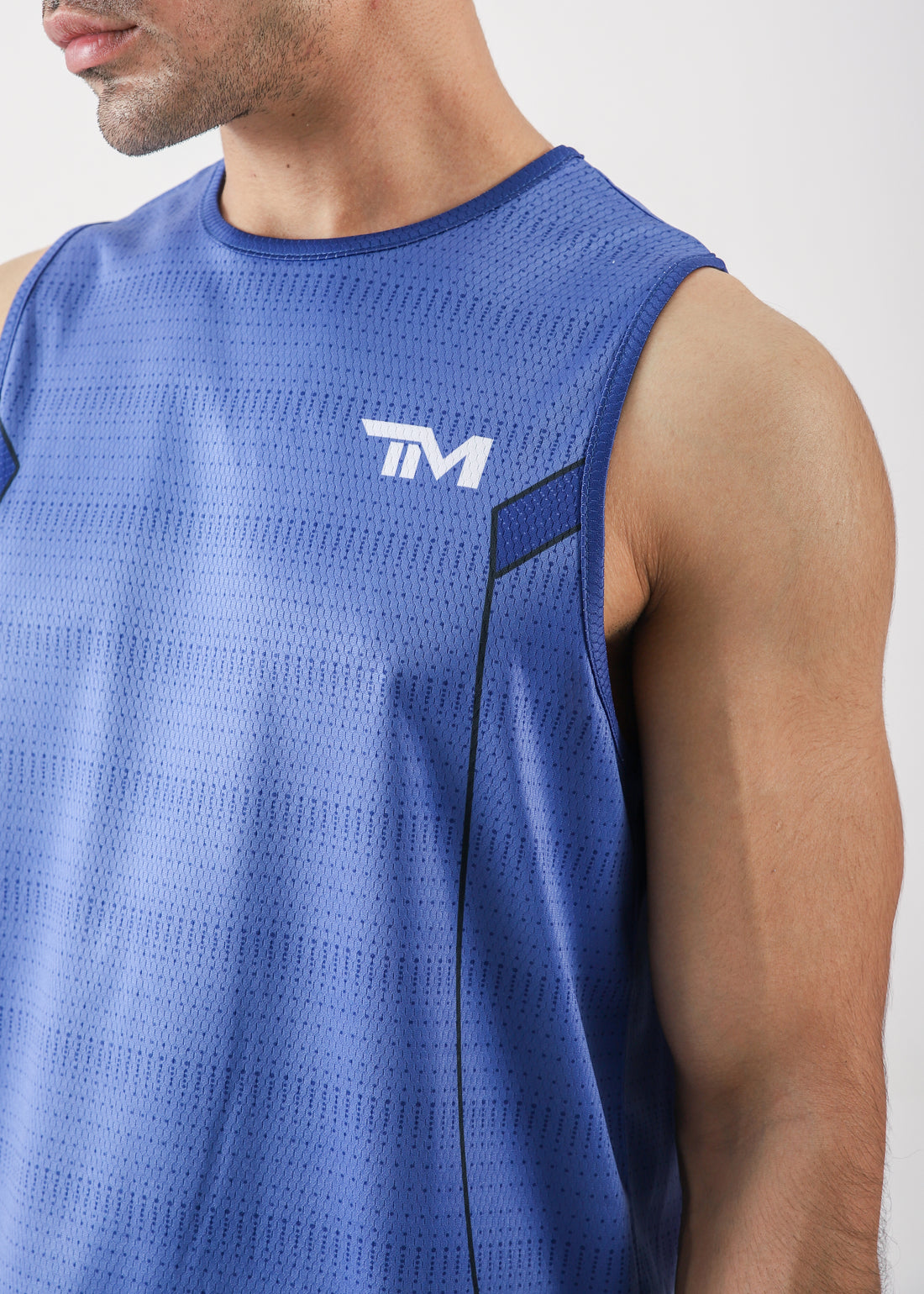 BLUE CLOUD MESH SLEEVELESS