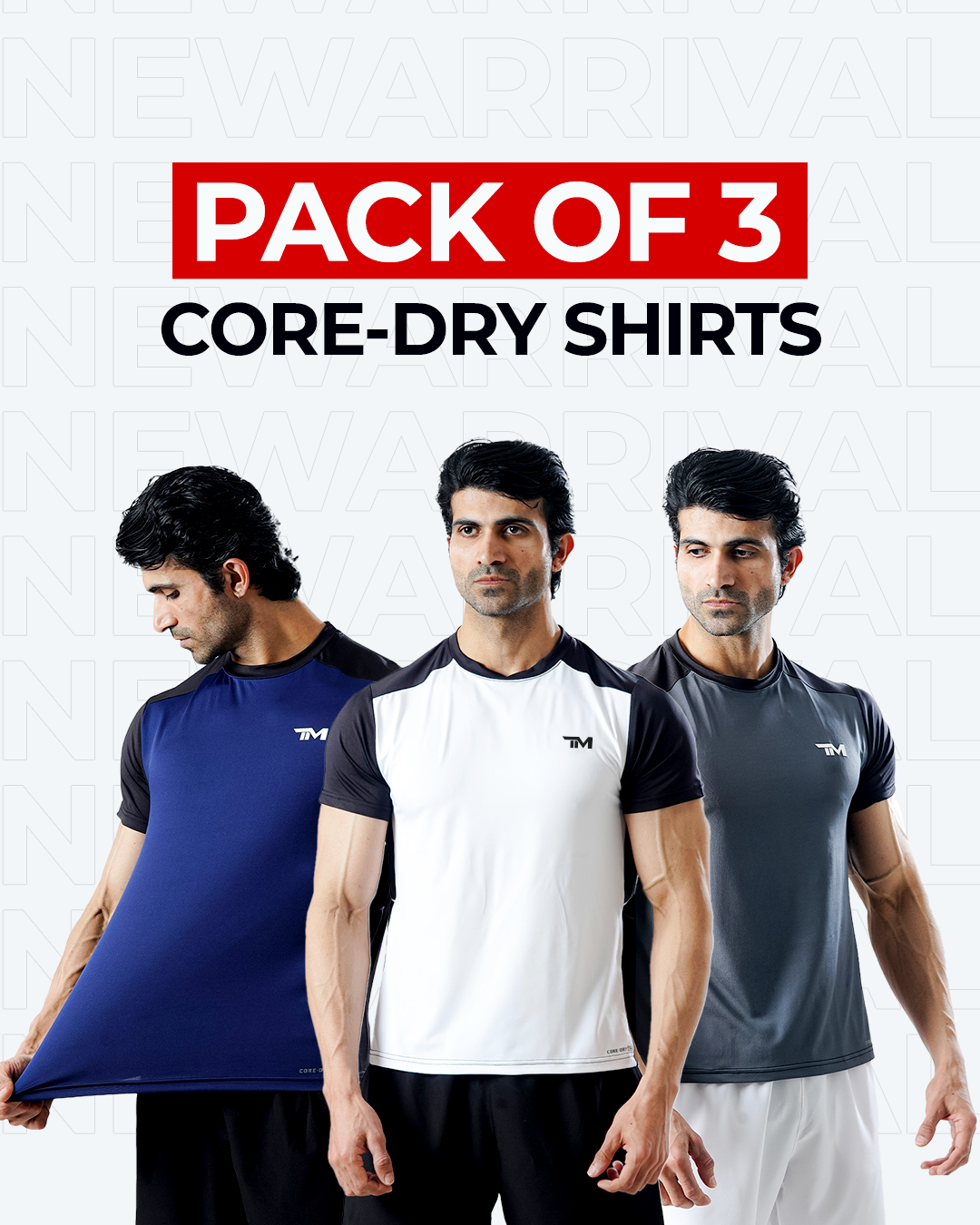 PACK OF 3 CORE-DRY SHIRTS – TM Performance Wears