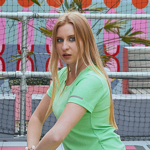 Fluorescent green swift tee